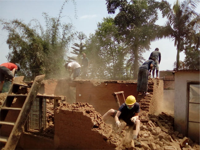 Volunteers on Construction work