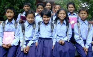 school uniform and bag distributed