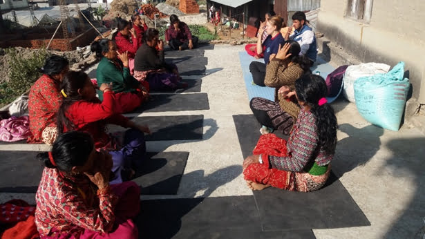 Volunteer Teaching Yoga in the community