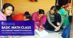Basic math class for community women in Kavresthali