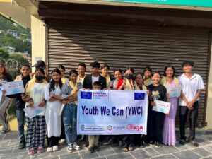 Volunteers mentoring Nepali youth