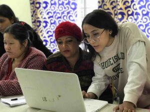 Volunteer in HR administration Nepal conducting onboarding workshop