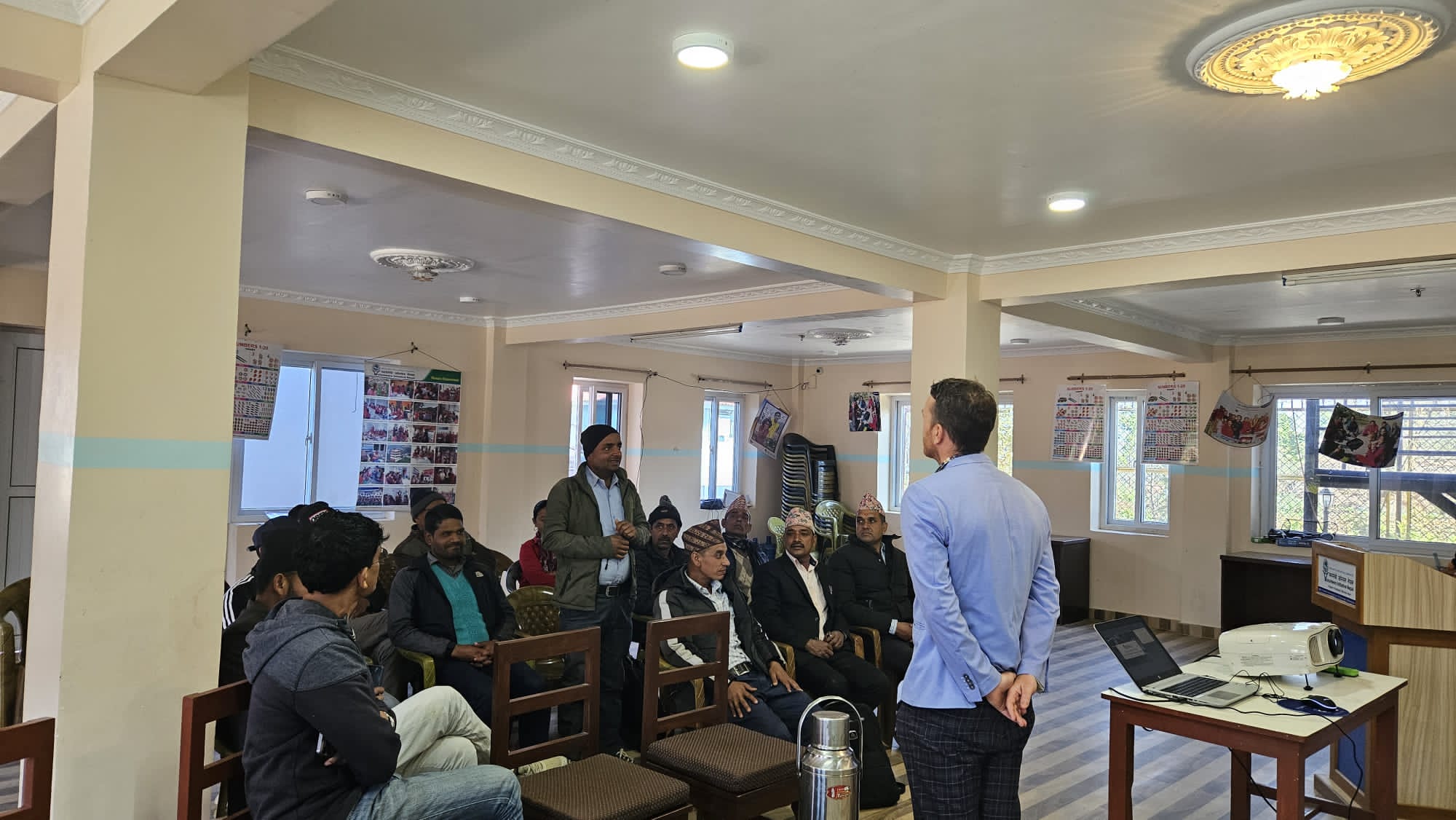 Volunteer teacher training session in Nepal